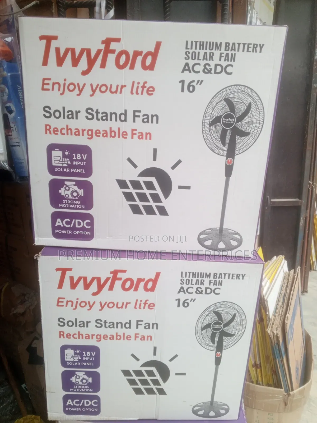 Twyford Solar Standing Rechargeable Fan 16 Inches