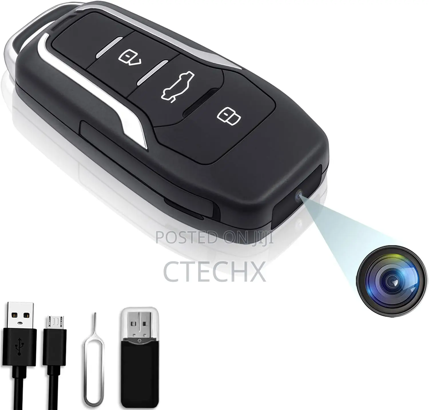 Spy Camera Car Key, 1080P Hidden Camera Video and Audio Recording 32GB