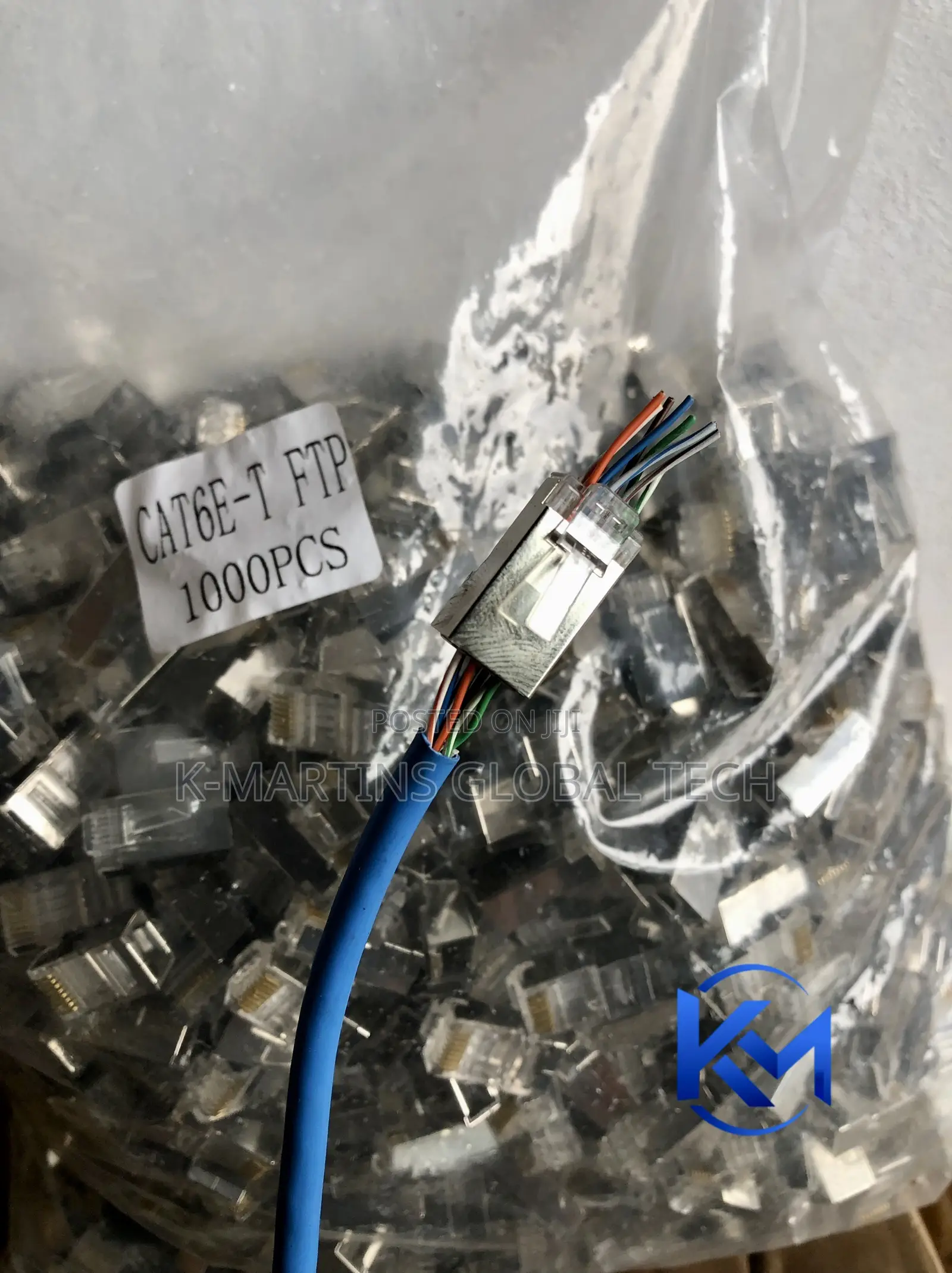 CAT6 Shielded Pass Through RJ45 Connectors Ethernet Crimp Plugs1000pcs
