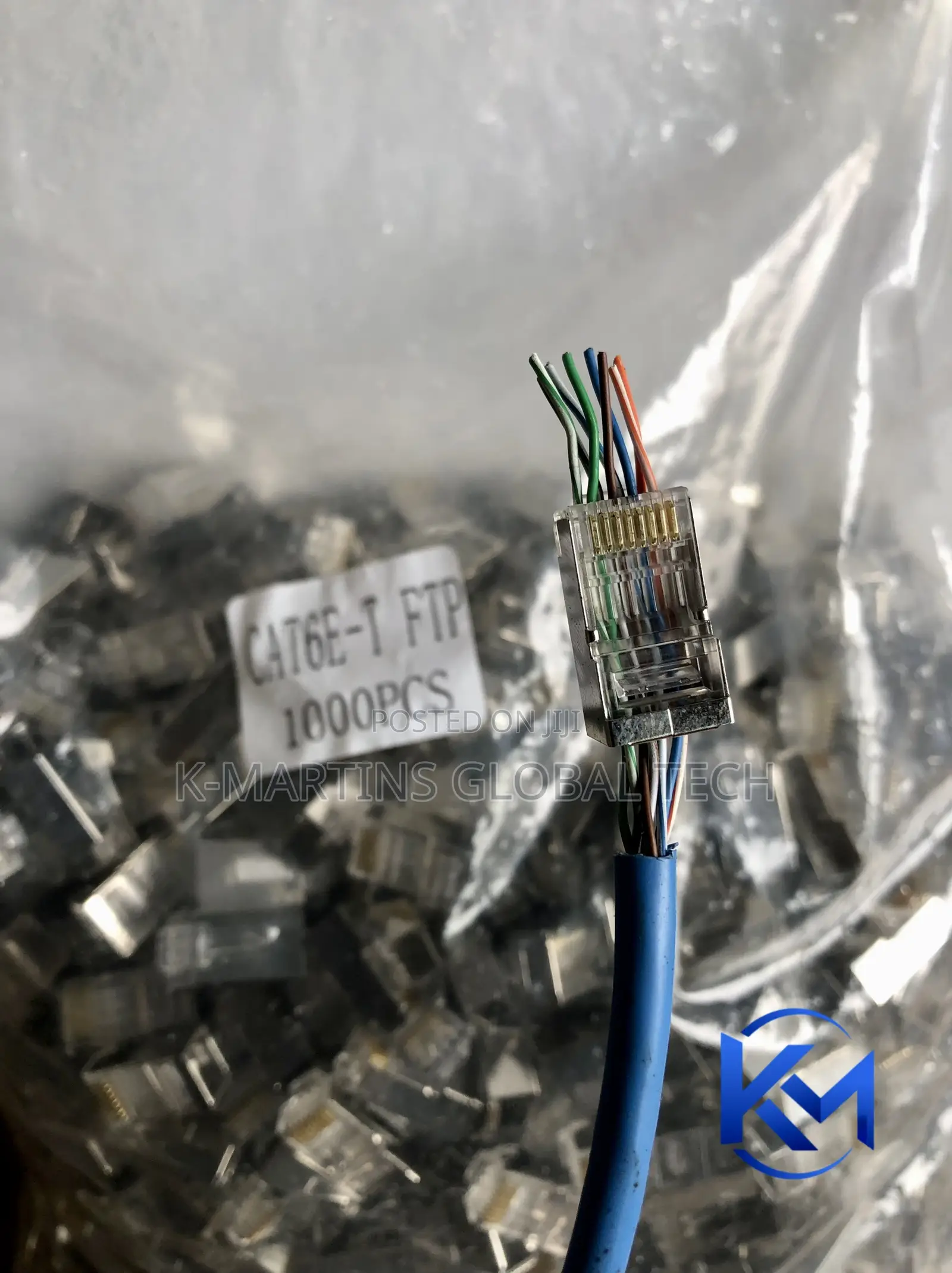 CAT6 Shielded Pass Through RJ45 Connectors Ethernet Crimp Plugs1000pcs