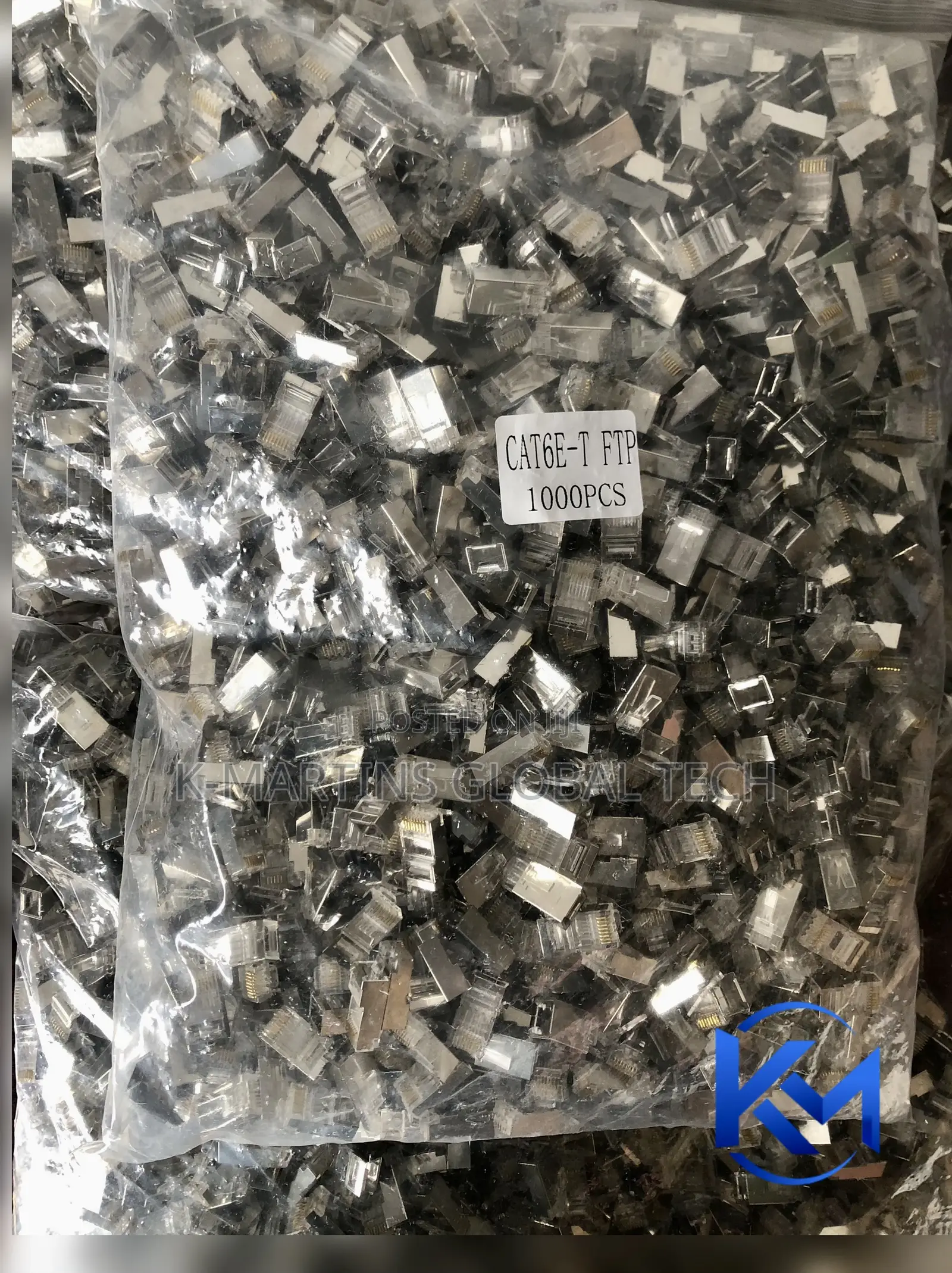 CAT6 Shielded Pass Through RJ45 Connectors Ethernet Crimp Plugs1000pcs