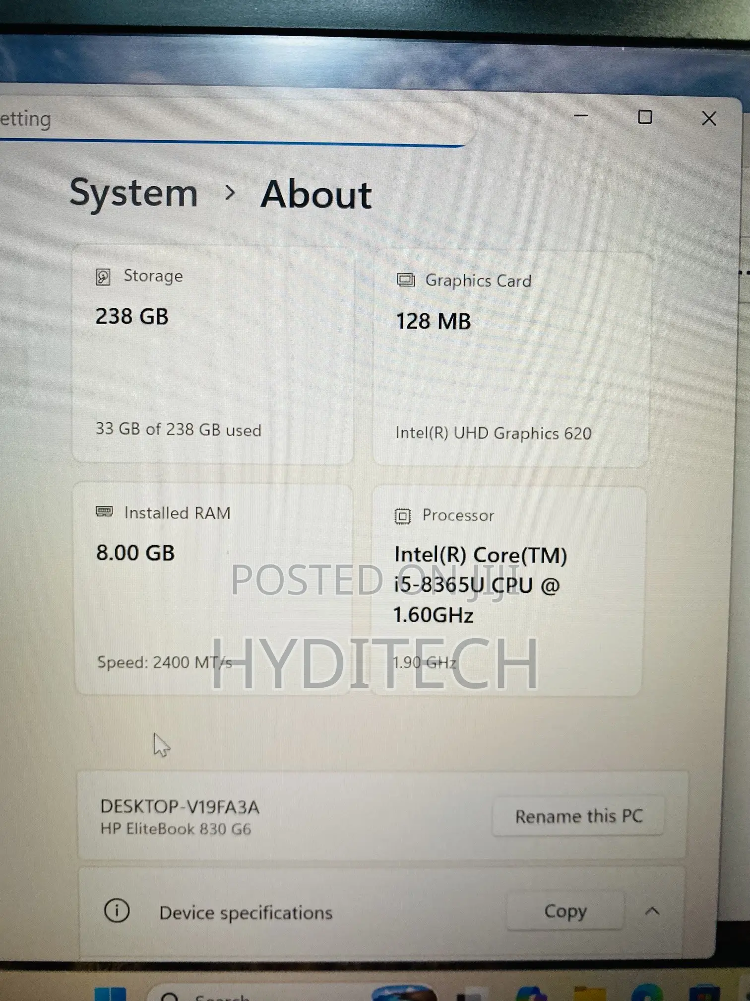 Laptop HP EliteBook 830 G6 8GB Intel Core i5 SSD 256GB