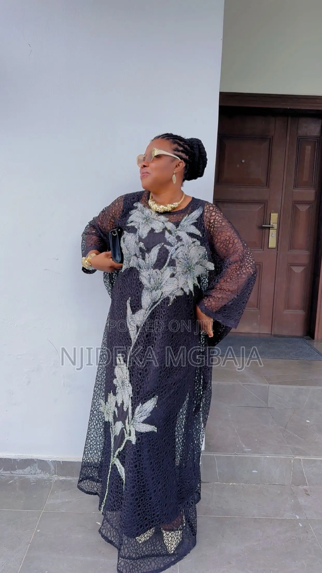 Premium and Elegant Black Floral Boubou Lace Maxi Dress – RTWbyJide