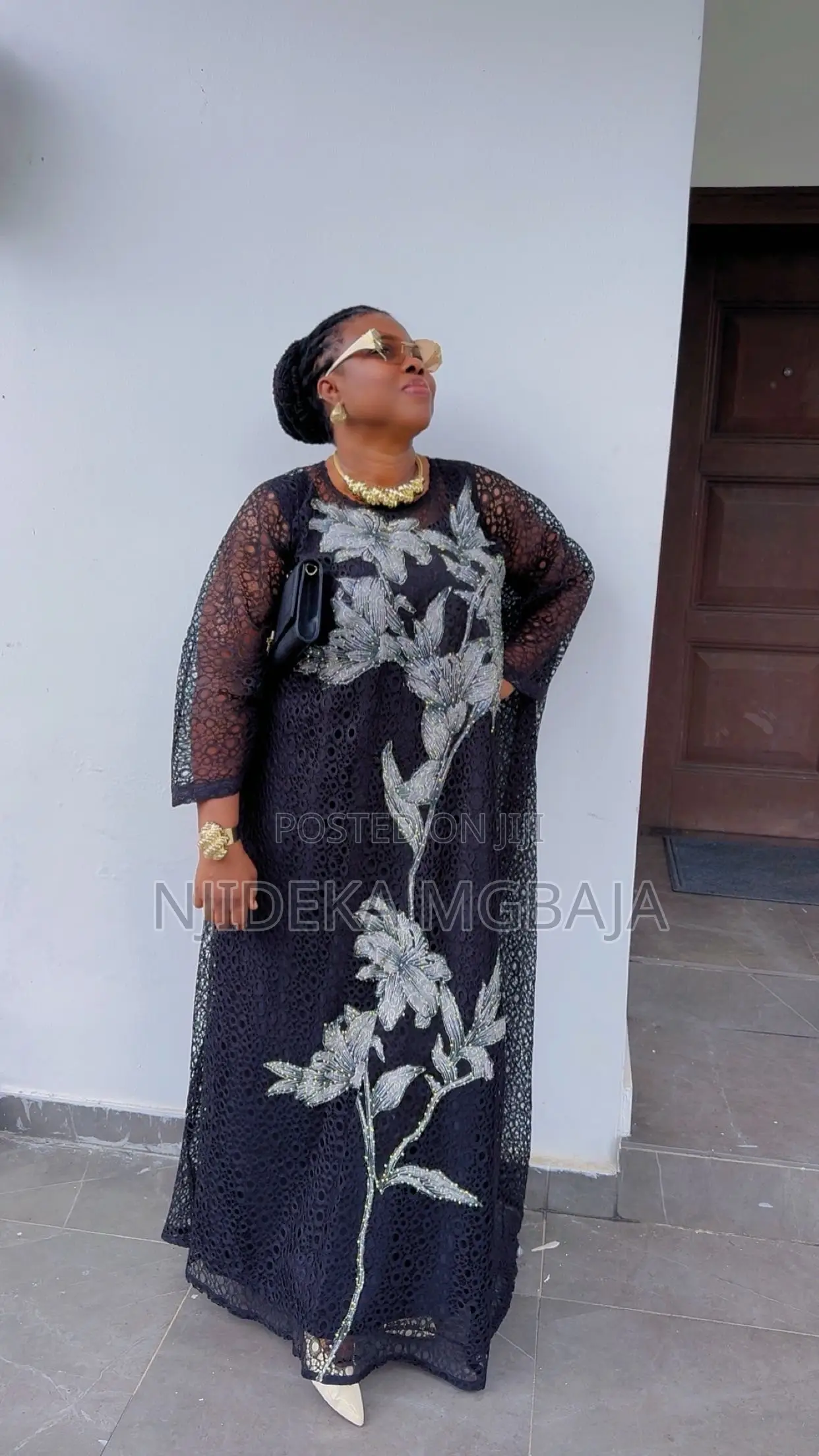Premium and Elegant Black Floral Boubou Lace Maxi Dress – RTWbyJide