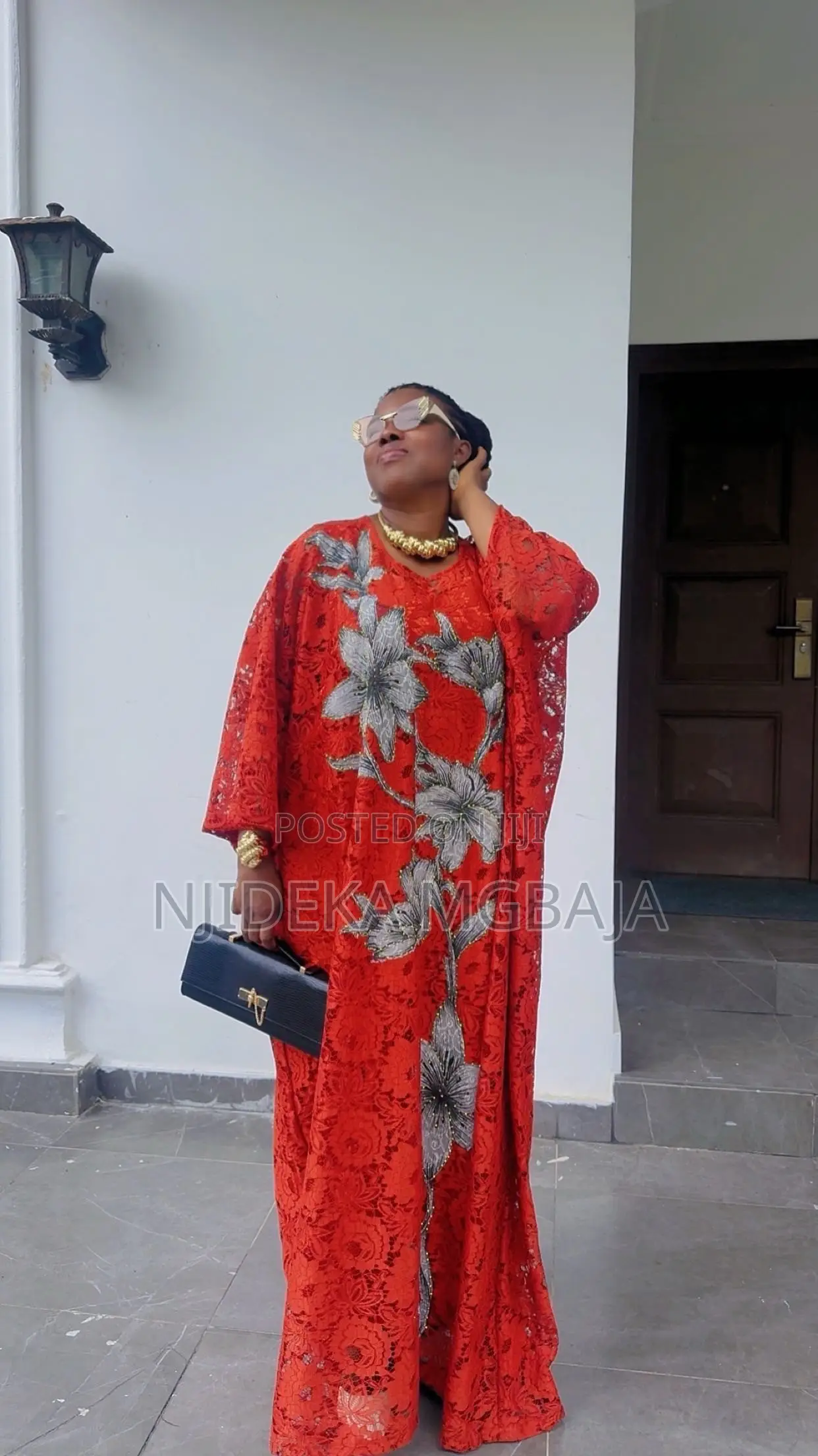 Premium and Elegant Stunning Orange Floral Lace Maxi Dress – RTWbyJide
