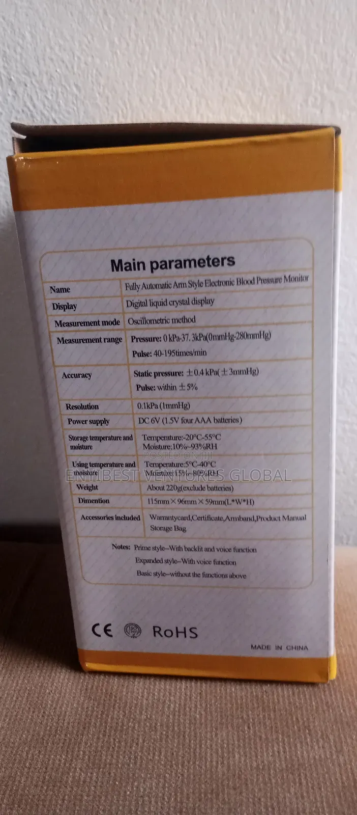 Electronic Blood Pressure Monitor – Arm Style