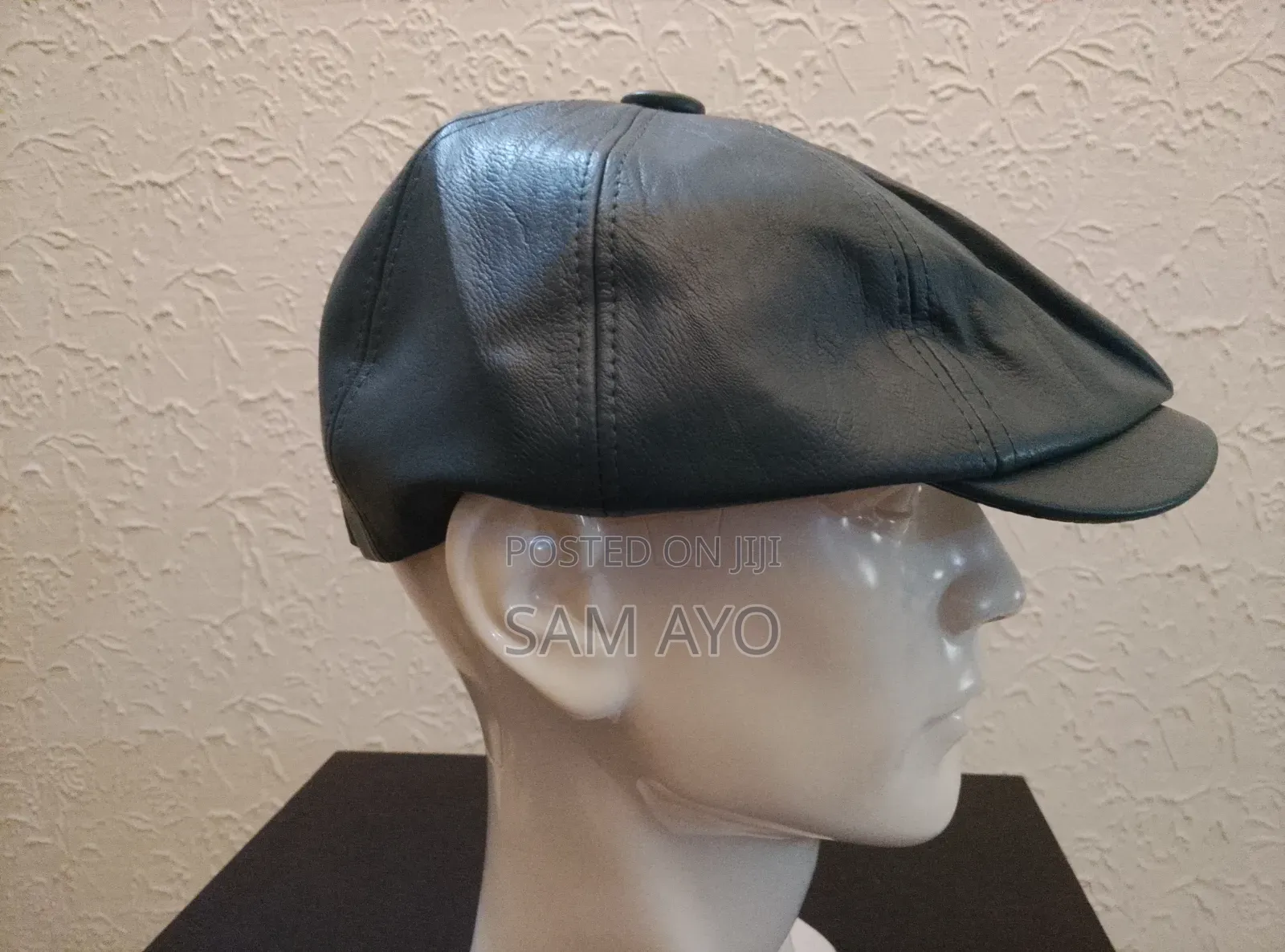 Pu Leather Papas Octagonal Cap - Blue