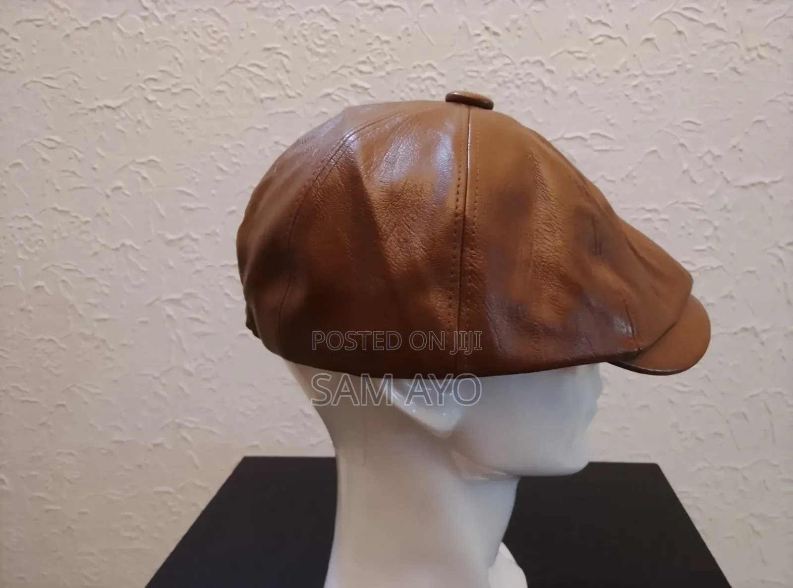 Pu Leather Papas Octagonal Cap - Brown