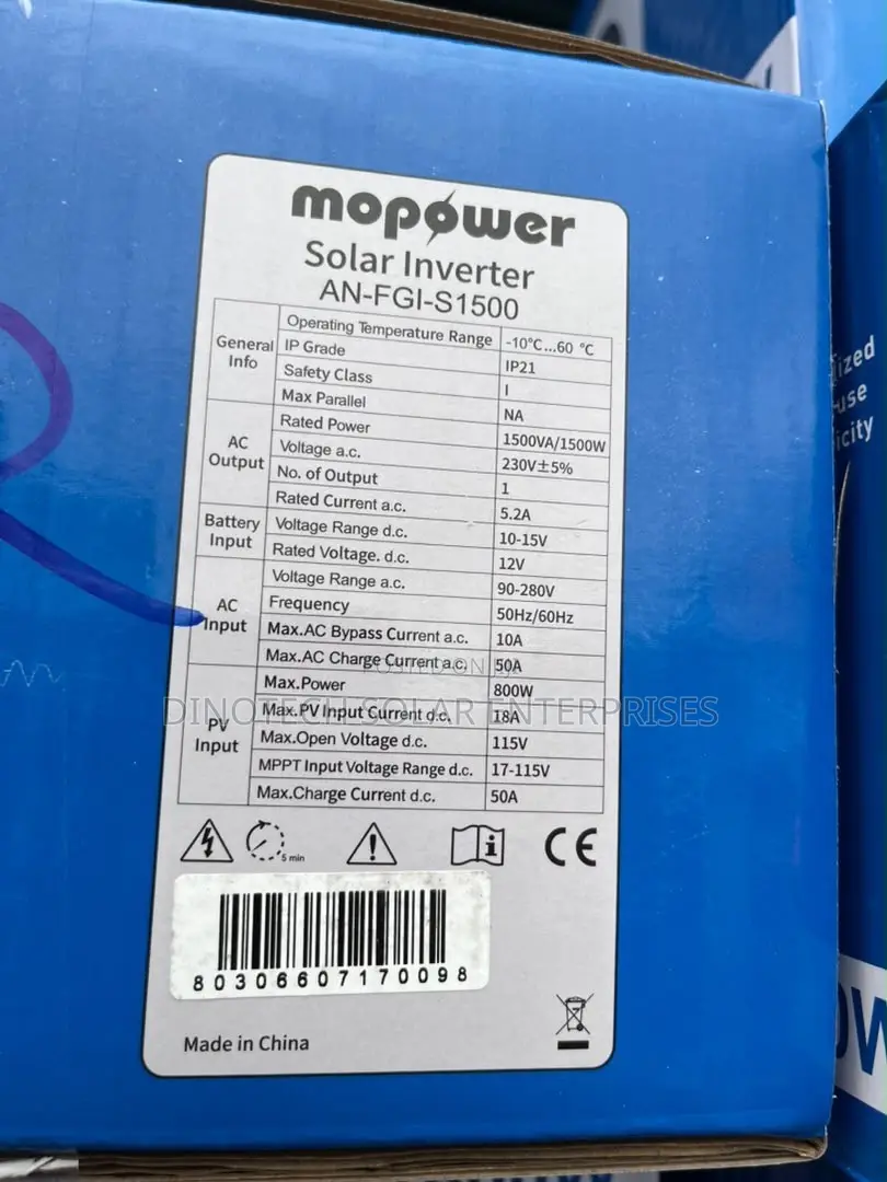 1.5kva 12v Mopower Hybrid Solar Inverter