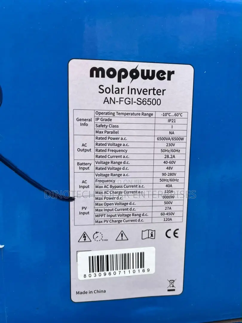 6.5kva 48v Mopowe Hybrid Solar Inverter
