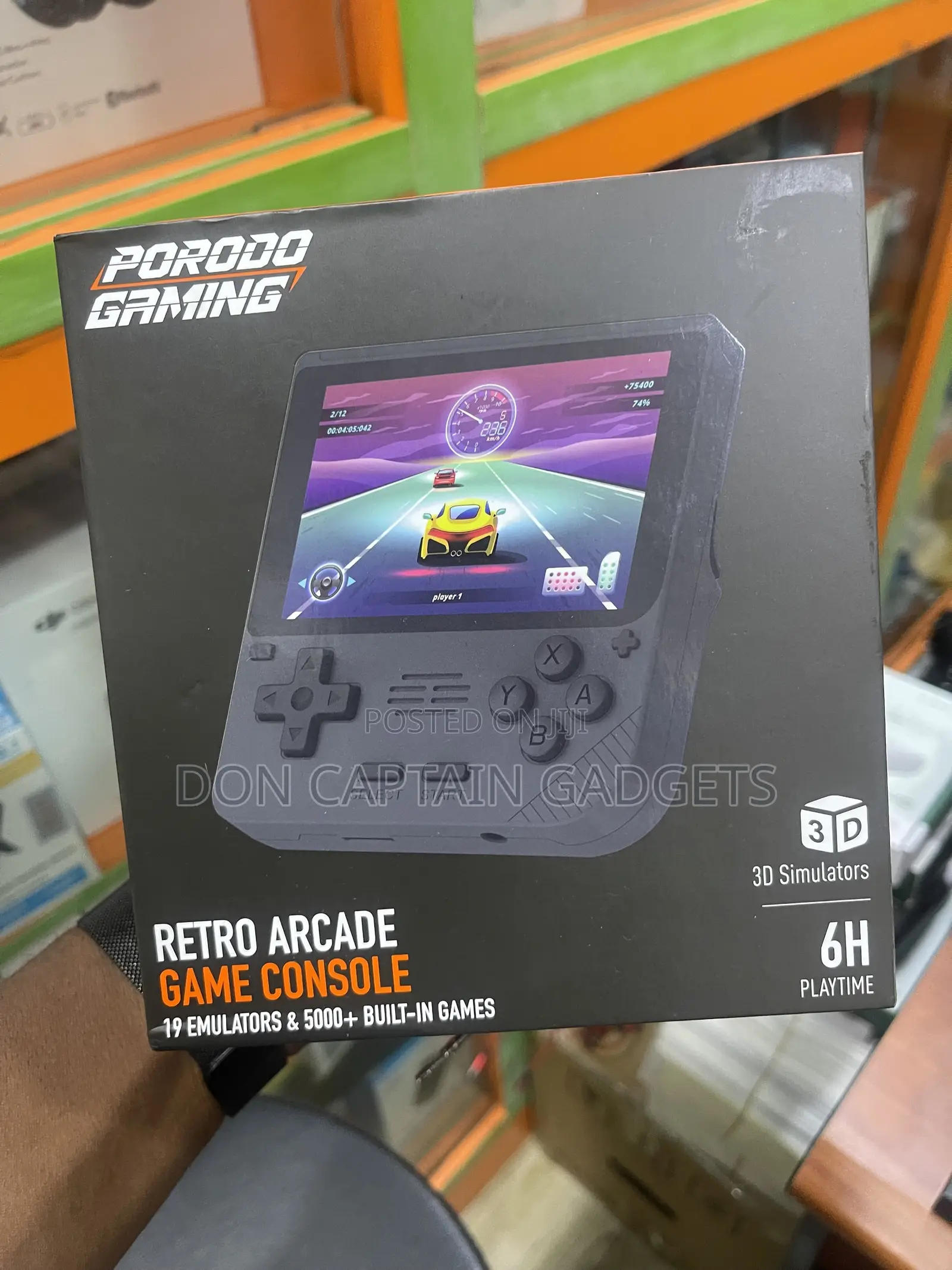 Porodo Retro Arcade Game Console 19 Emulators 500 Inbuilt Games 6Hrs