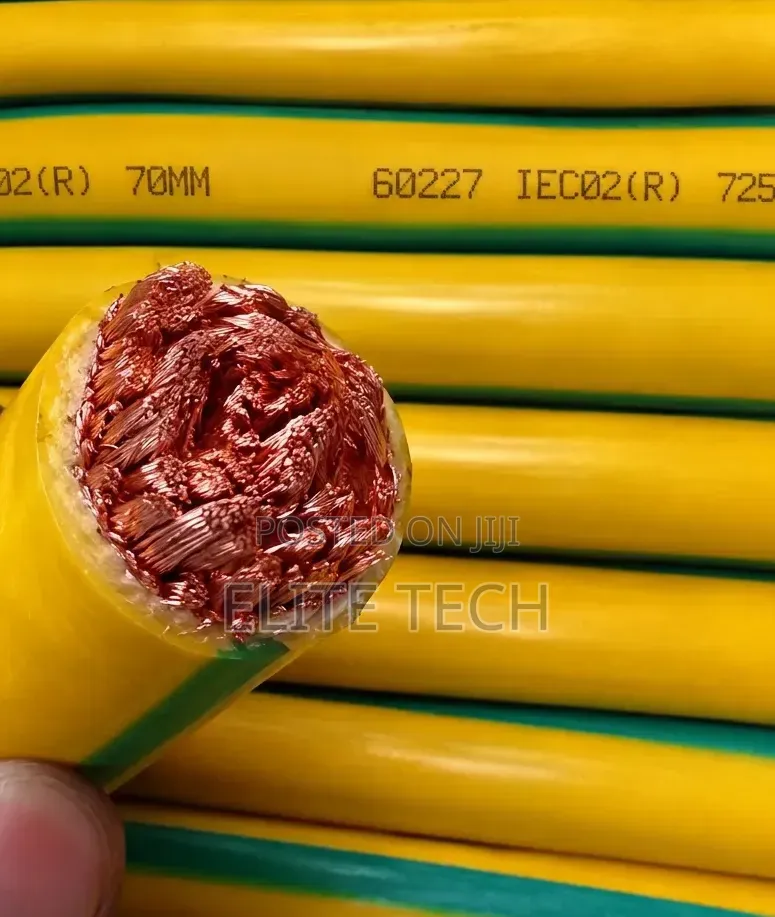70mm Flexible Single Core Earth Cable (Yellow & Green) - Pure Copper