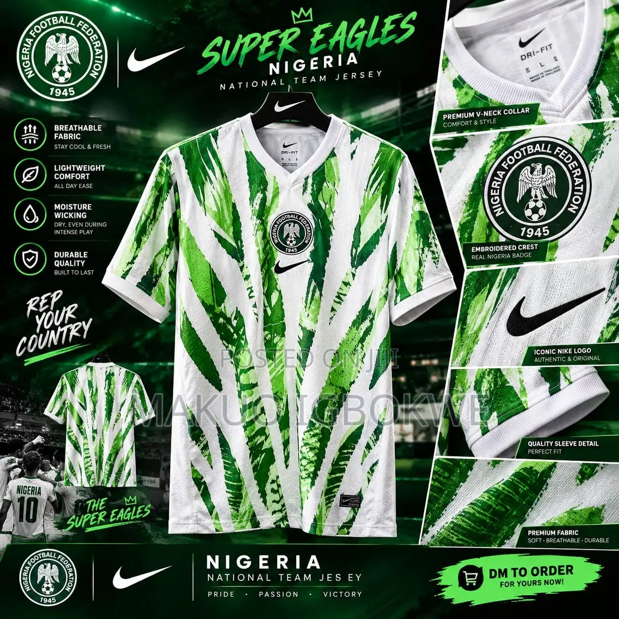 Original Nigeria National Team Jerseys Latest Version