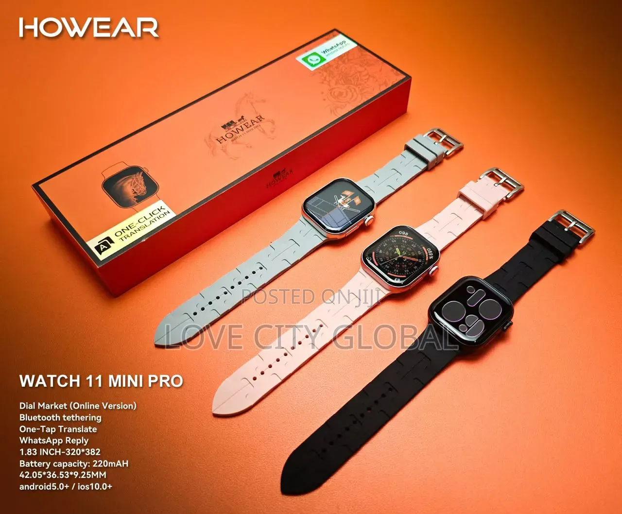 HOWEAR Watch 11 Mini Pro Smart Watch Bt Call WhatsApp Message Reply