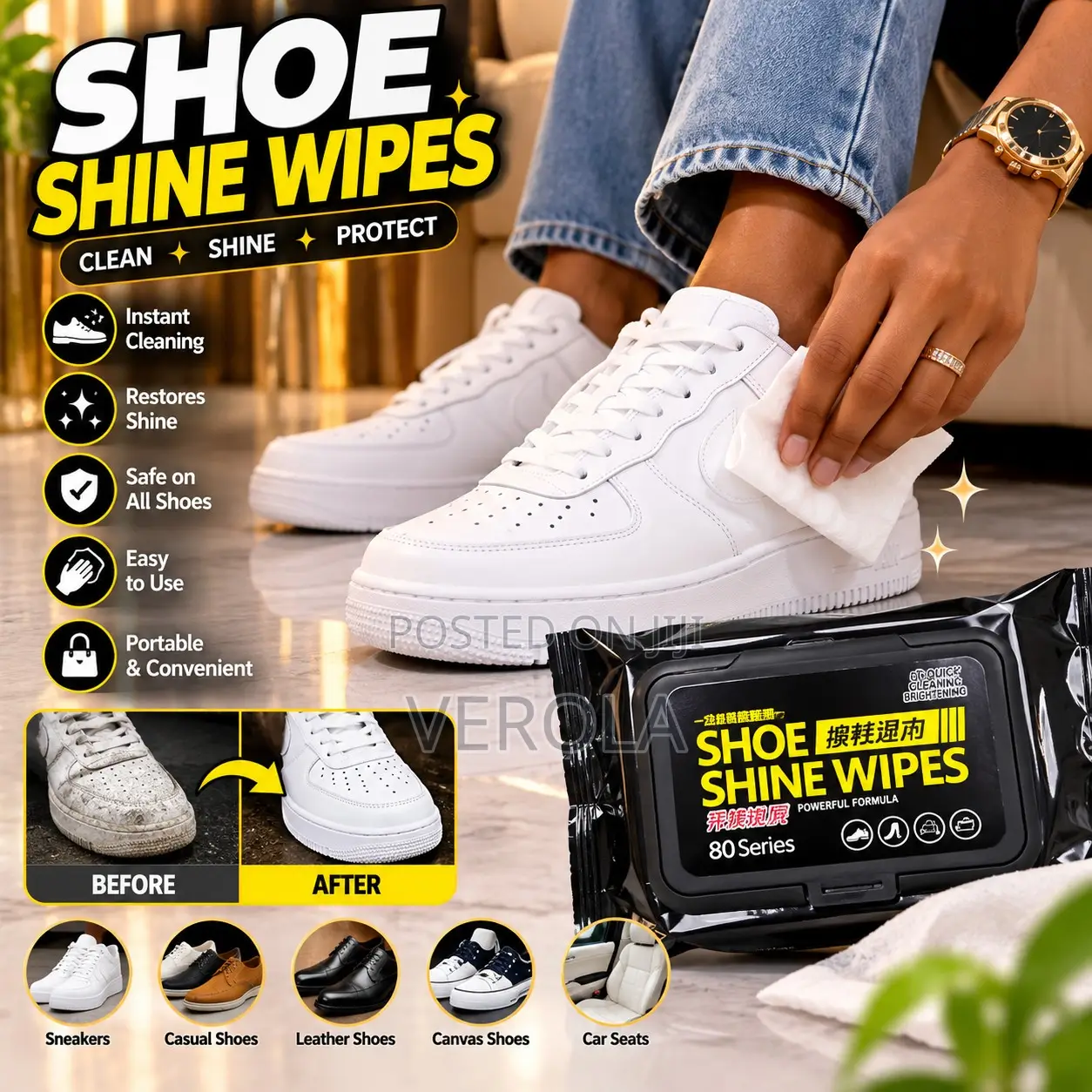Shoe Shine Wipes (80 Series).