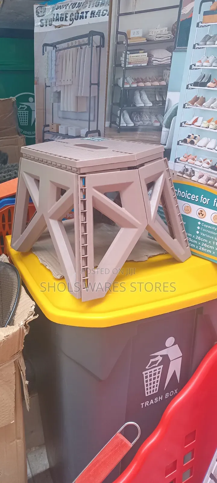 Foldable Plastic Stool Chair - Portable Heavy Duty Seat