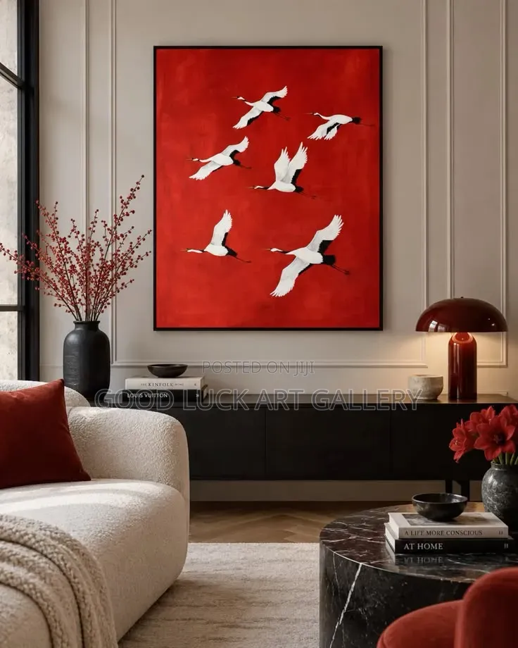 Four Cranes in Flight Wall Art