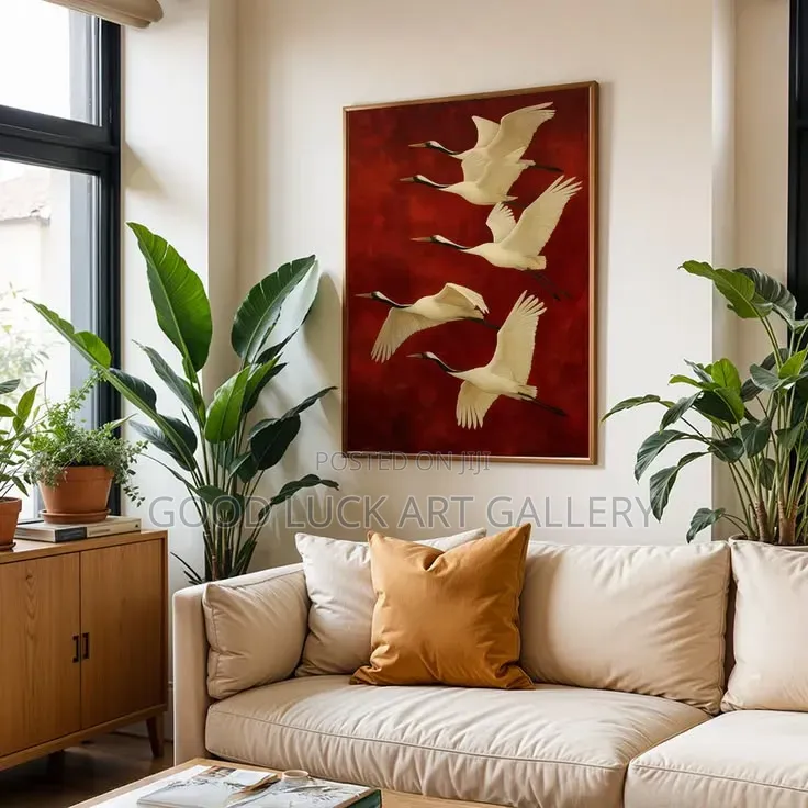 Four Cranes in Flight Wall Art