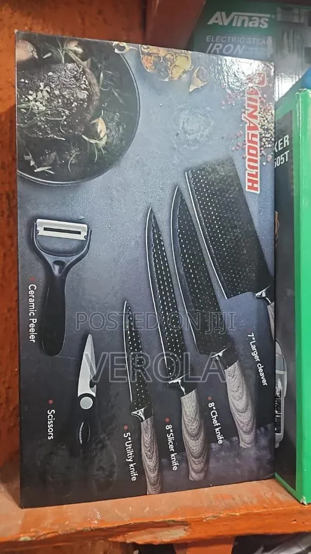 AINAYOUTH 6-Piece Kitchen Knife and Tool Set.