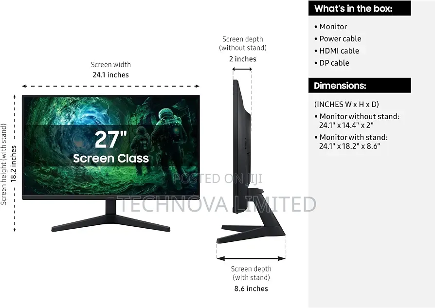 Samsung 27 inches Odyssey G5 (G53F) QHD Gaming Monitor200Hz IPS HDR10