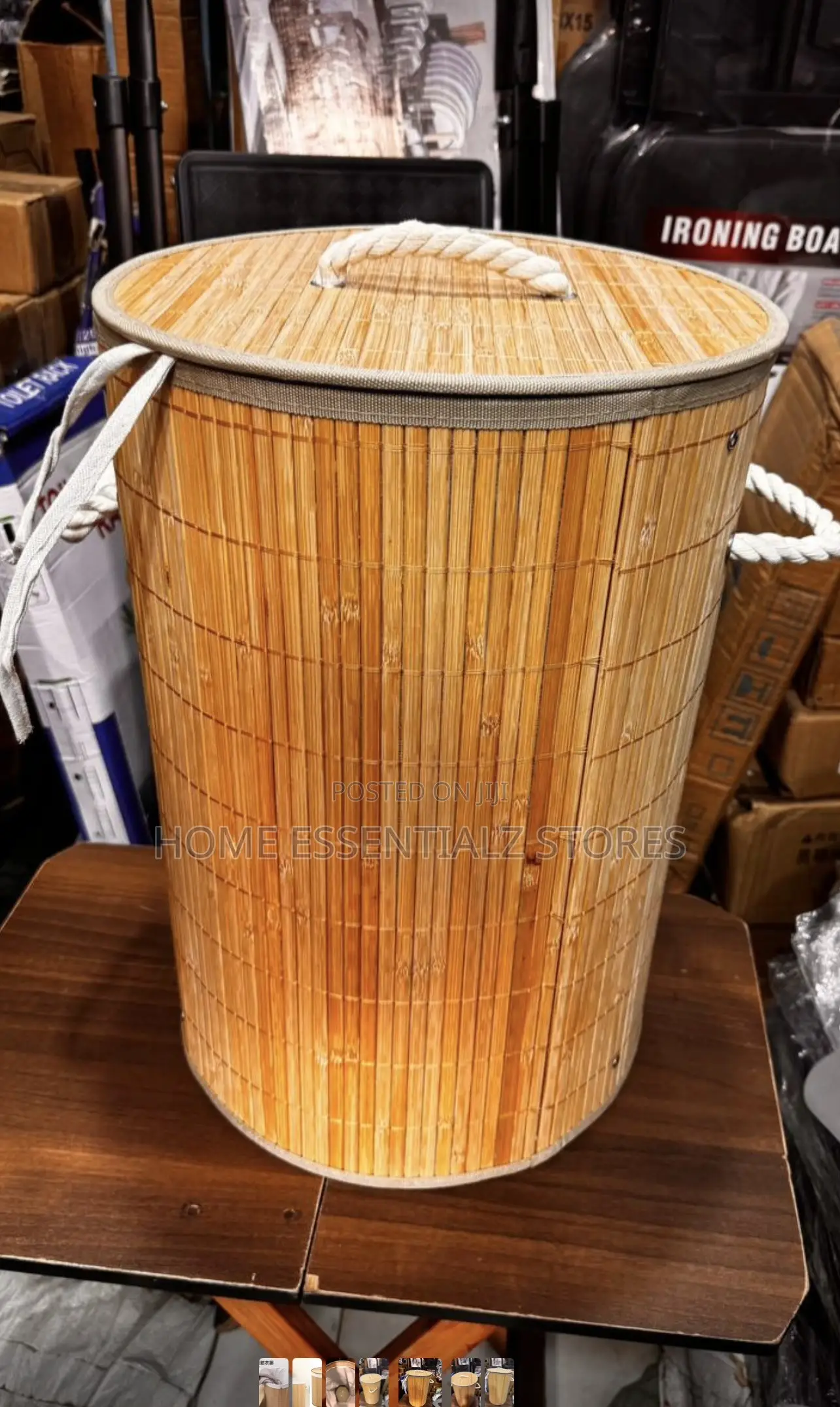 Foldable Bamboo Laundry Basket - Large Capacity Dirty Clothes Hamper