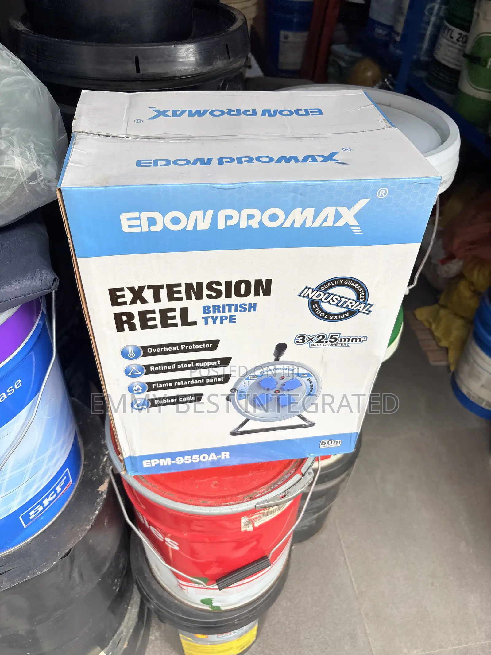 Edon Promax EPM-9550A-R 50m Heavy-Duty Extension Cable Reel