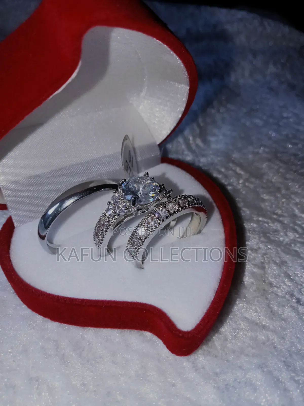 Steel and Zirconia Wedding Rings Set