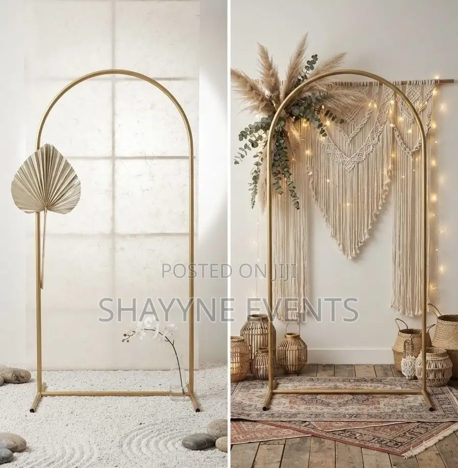 Gold Event Arch Backdrop Stand – 6ft × 4ft | for Sale / Rental