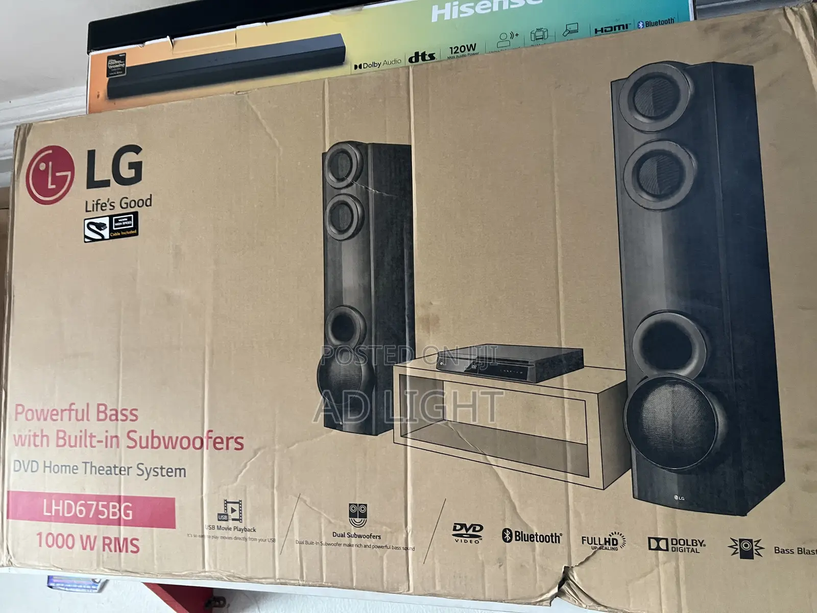 LG 1000w DVD Home Theater - Powerful Bass With Built-in Subwoofer