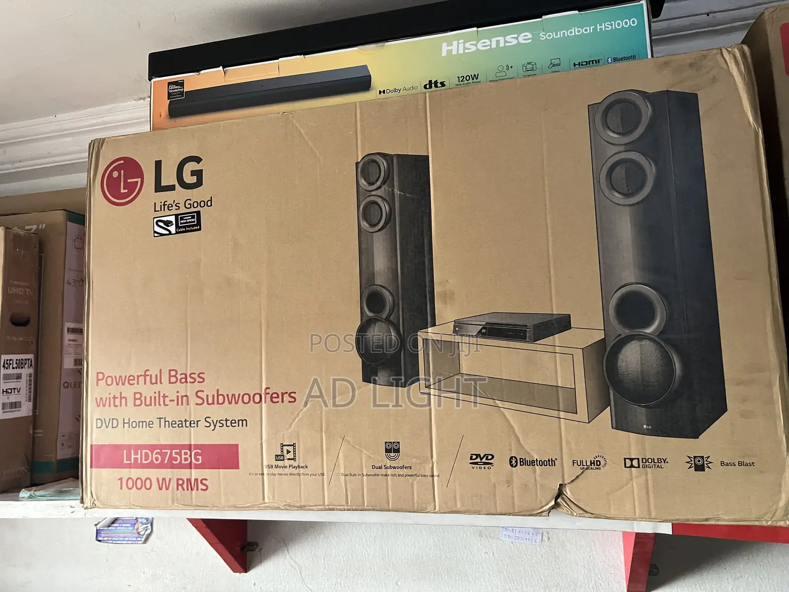 LG 1000w DVD Home Theater - Powerful Bass With Built-in Subwoofer
