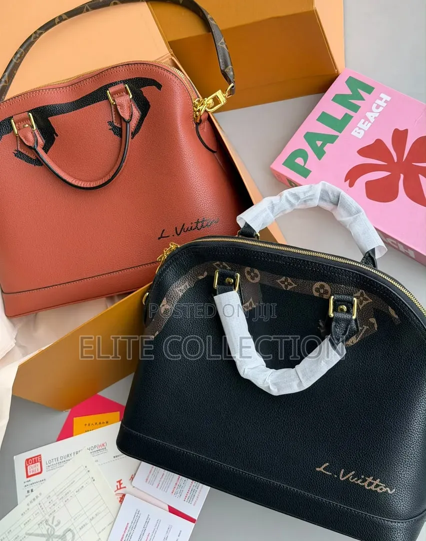 LOUIS Vuitton Alma Soft Shell Bag Brown Black Classic Dome Silhouette