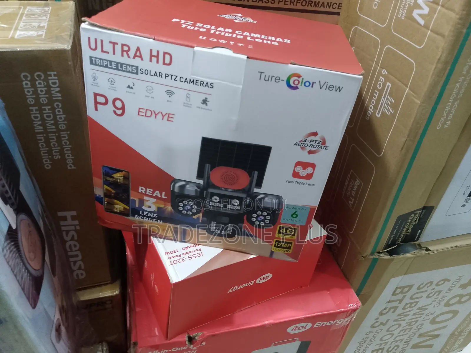 Triple Lens Pan Tilt Zoom Solar CCTV