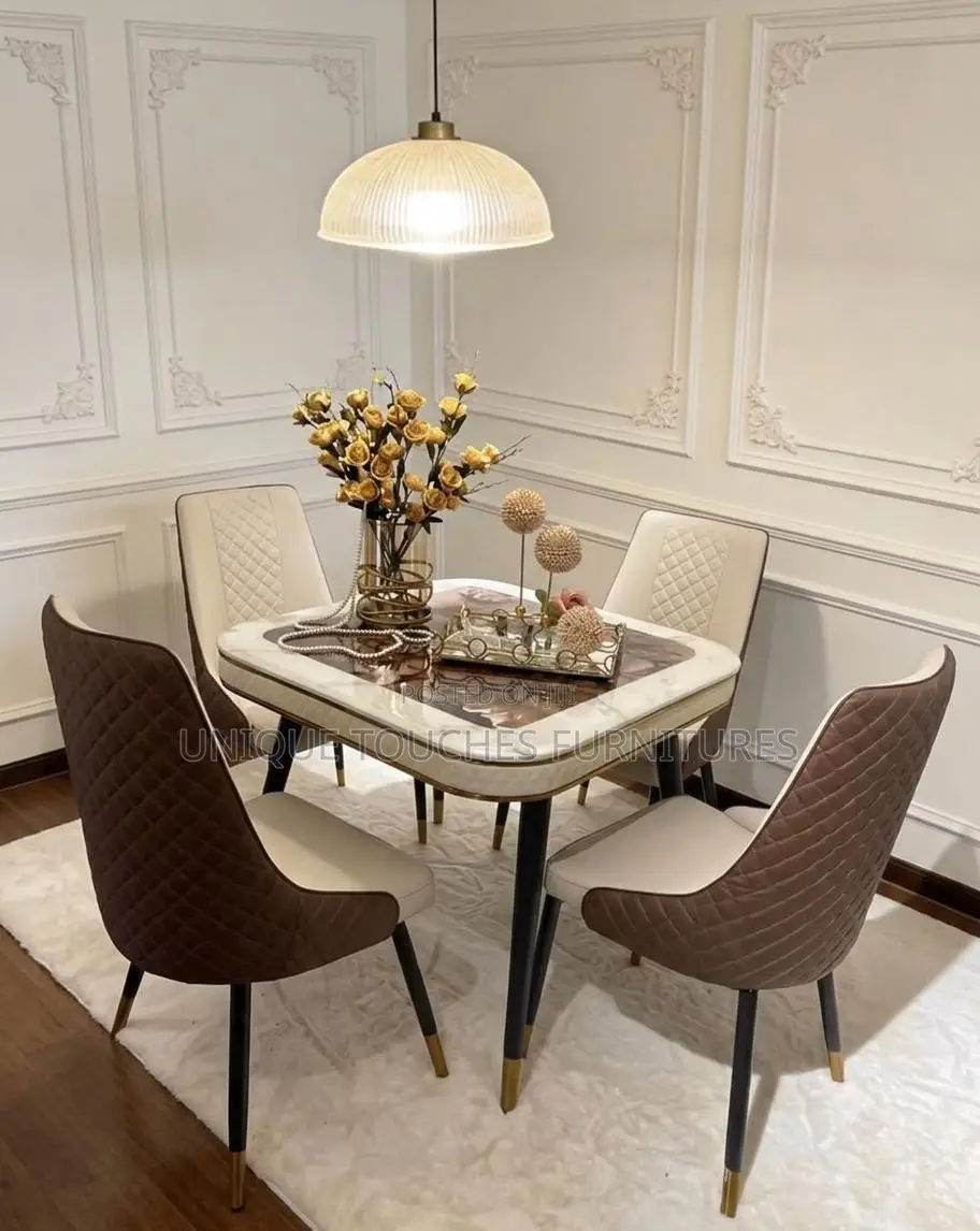 Four Seater Dining Table With Foreign Marble