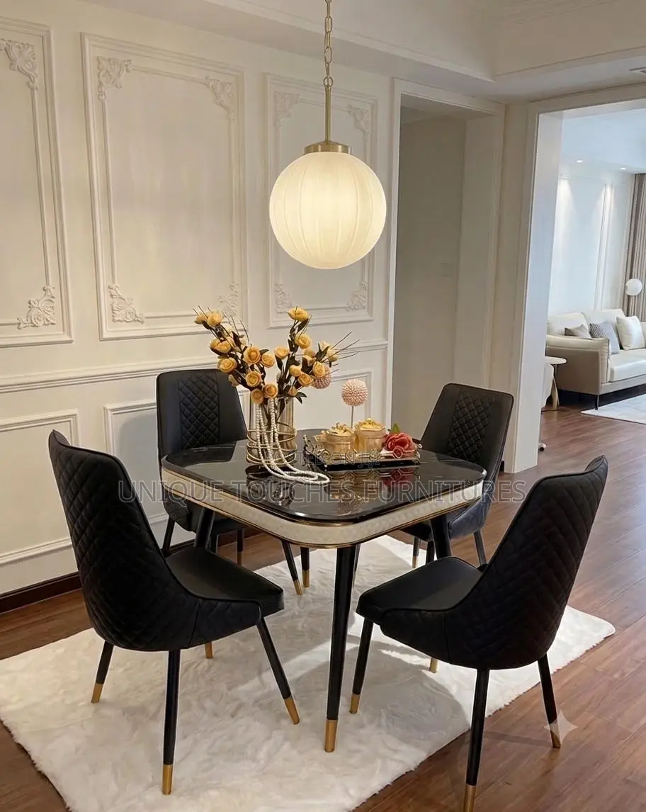 Black 4 Seater Dinning Table Set
