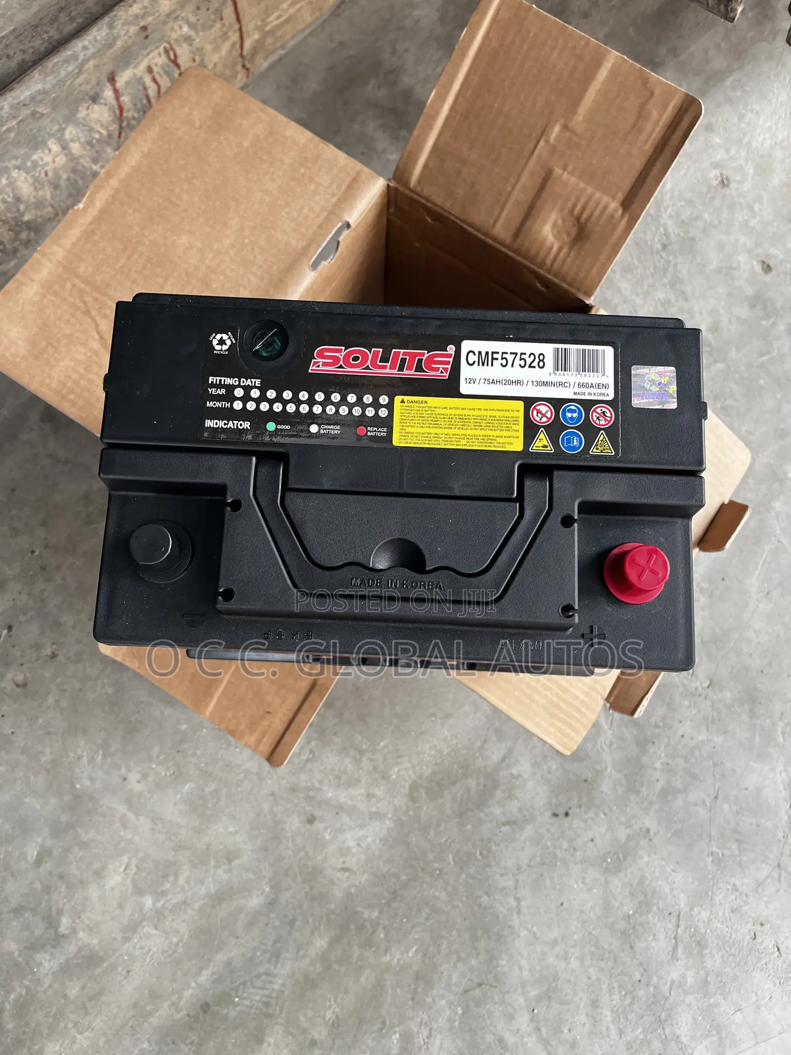 Original Solite Korea Battery 75ah 12v for Toyota and Lexus Cars