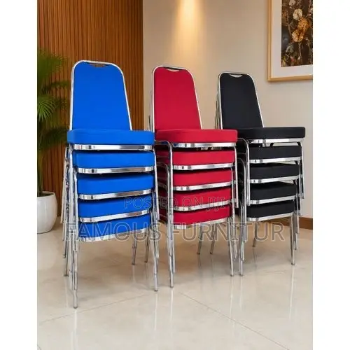Stackable Banquet or Event Chairs With Gold Metal Frames