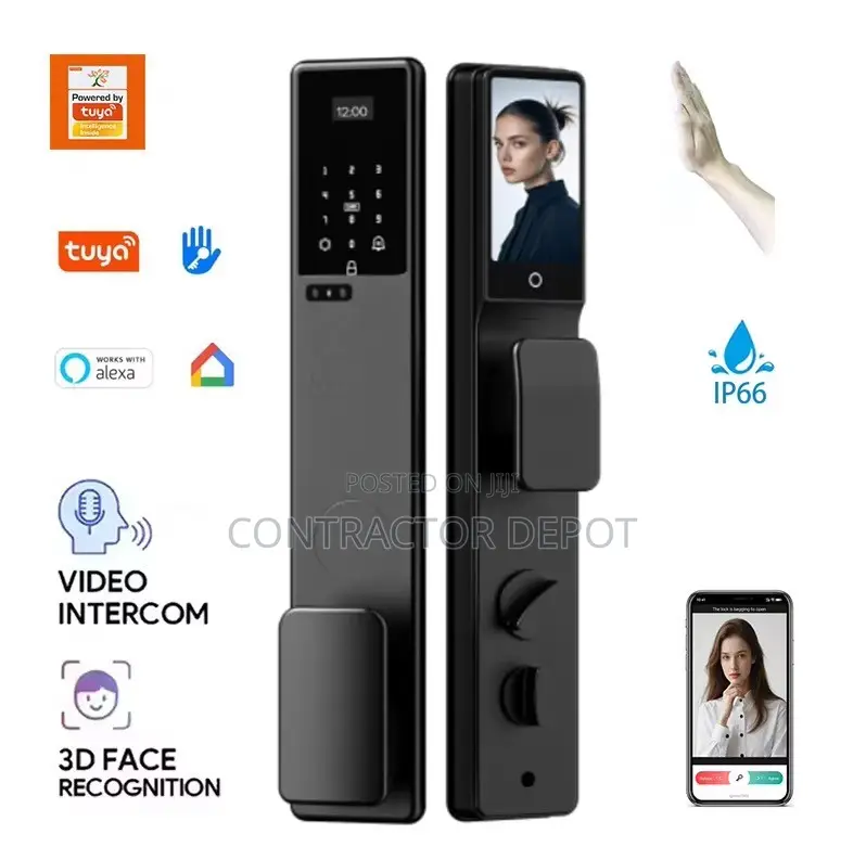 Fully Automatic Tuya Smart Lock Door Palm Face Recognition Waterproof