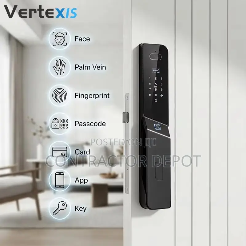 Outdoor Waterproof Smart Fingerprint Lock 3D Face Recognition Video