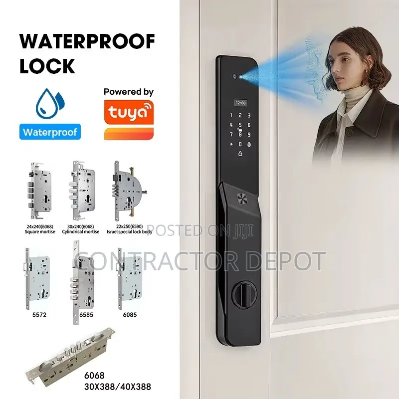 Outdoor Waterproof Smart Fingerprint Lock 3D Face Recognition Video