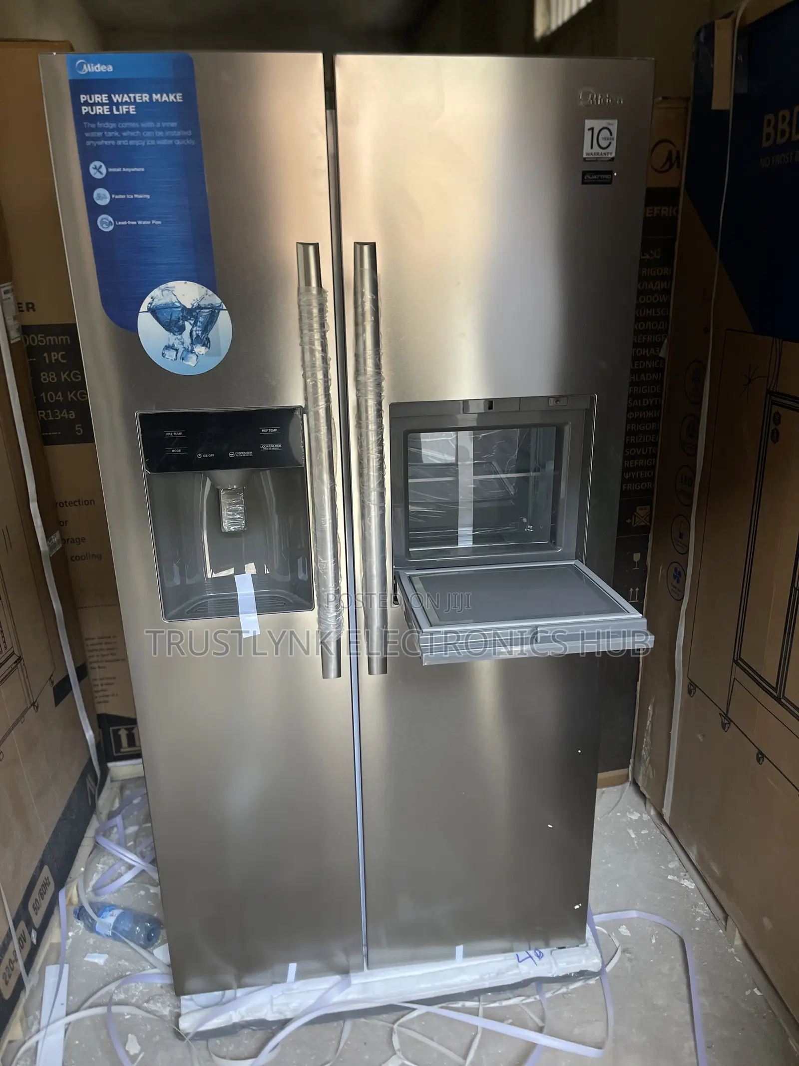 Midea Side-by-Side Refrigerator With Water Dispenser and Wine Bar