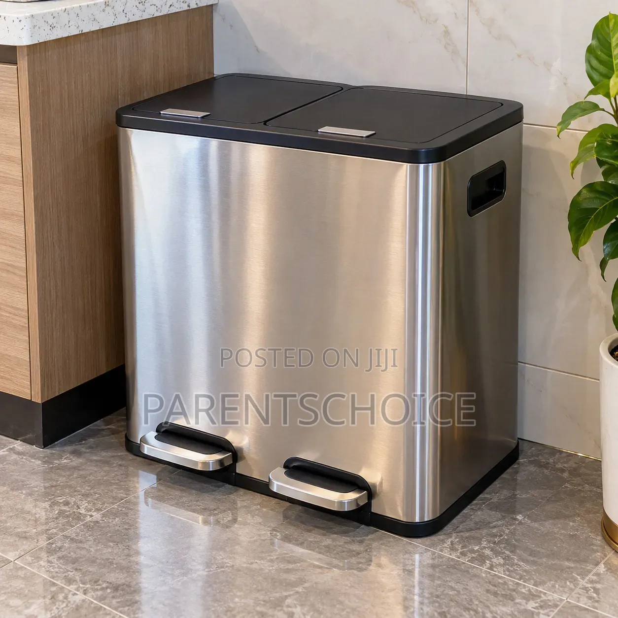 Stainless Steel Pedal Recycle Rubbish Bin - 2 in 1- 40l