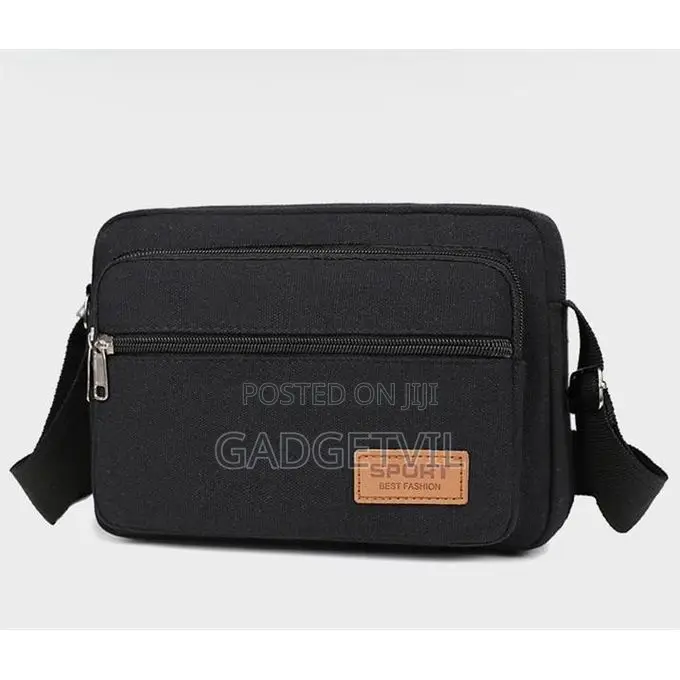 Multi-Layered Canvas Zipper Crossbody Shoulder Messenger Business Bag