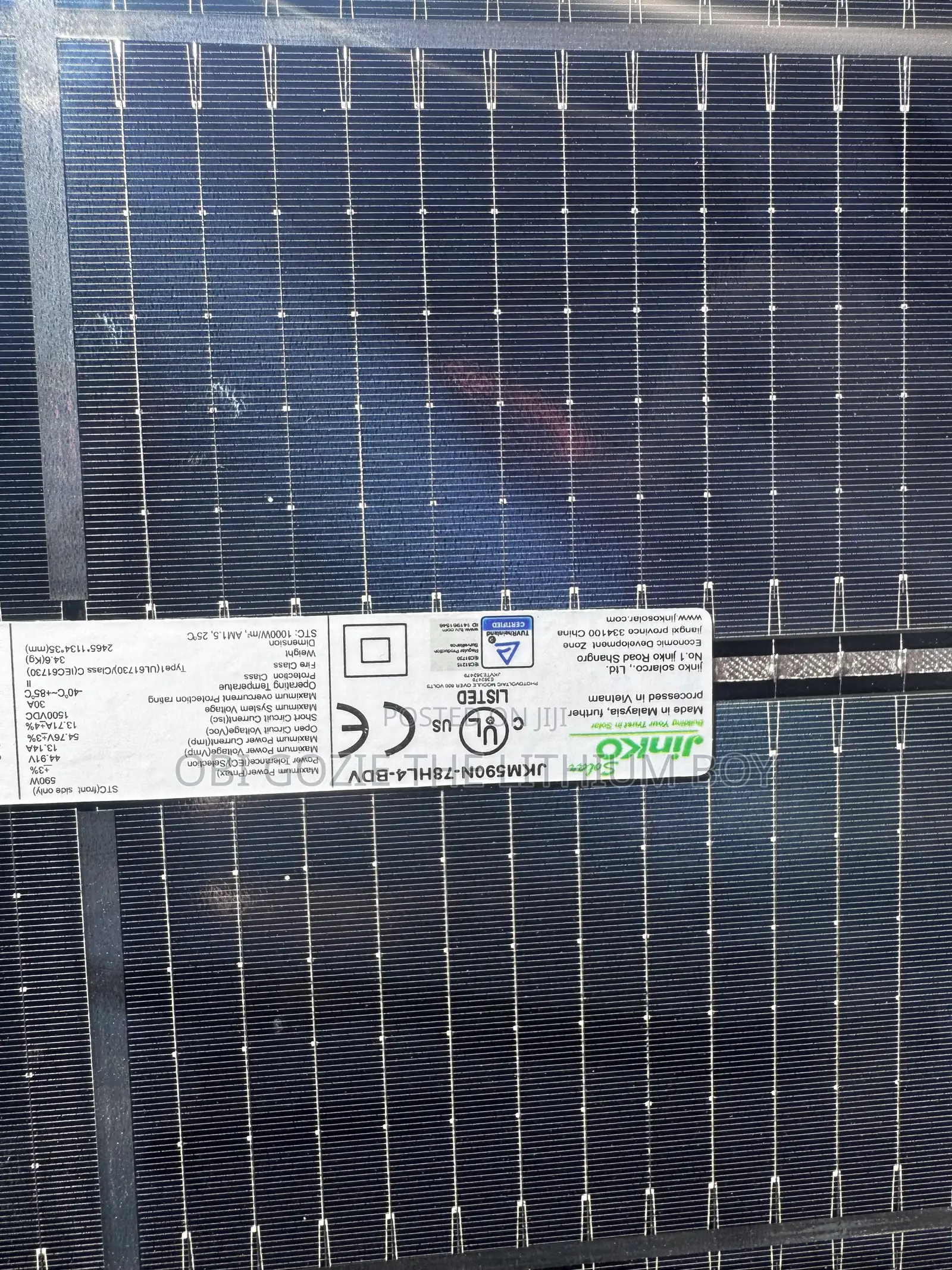 690w Jinko Solar Panel. Best Manufacture in Lagos of Solar Panel