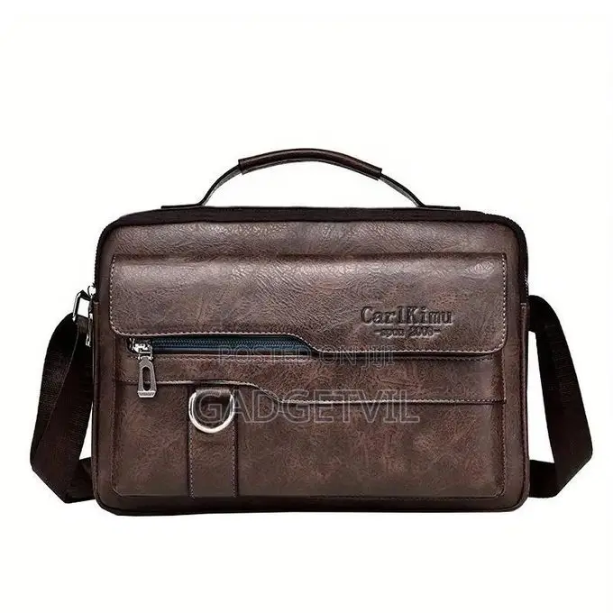 Men's Horizontal PU Leather Retro Large Capacity Casual Bag