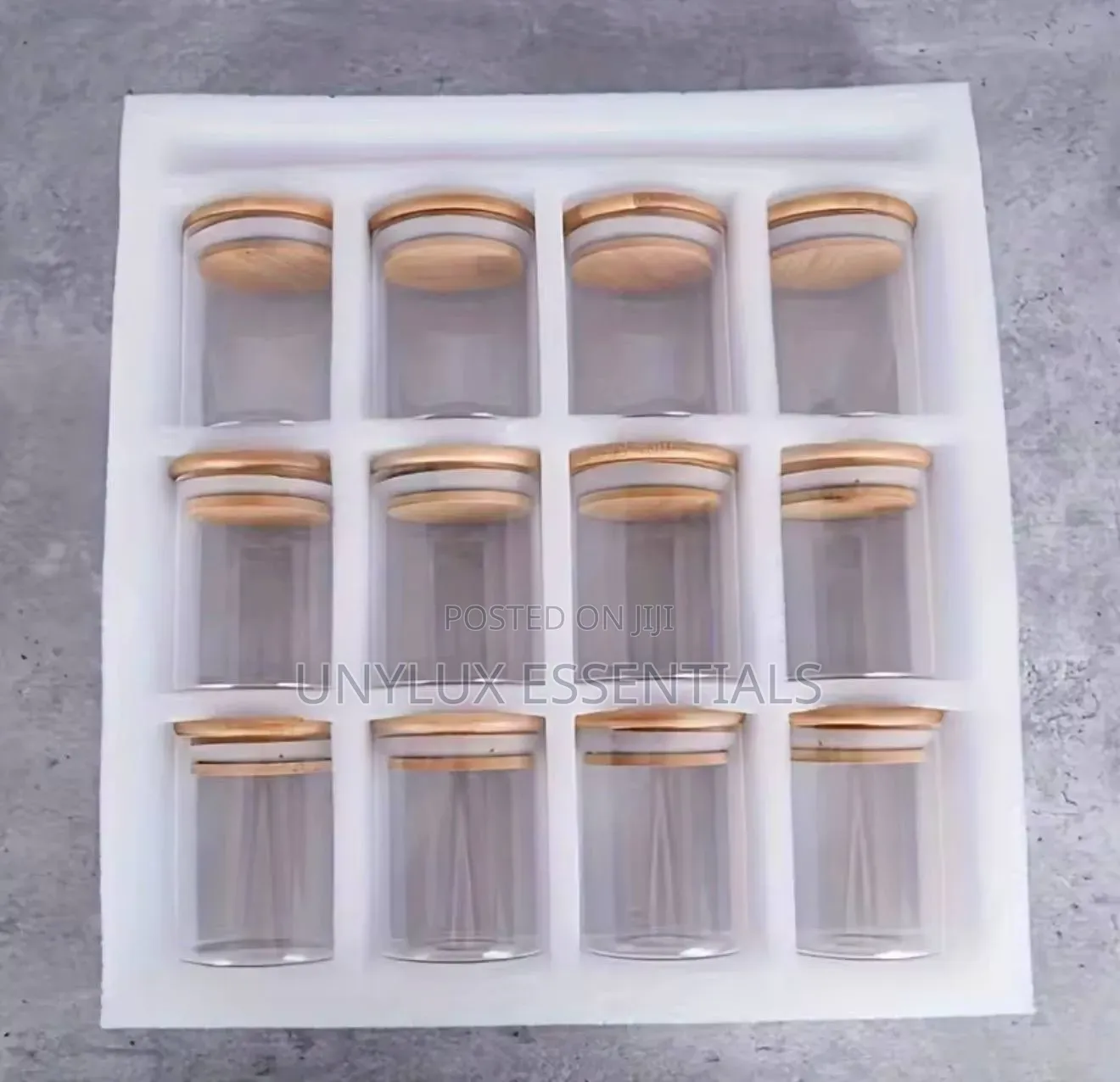 12Pcs Glass Spice Jars With Bamboo Lid