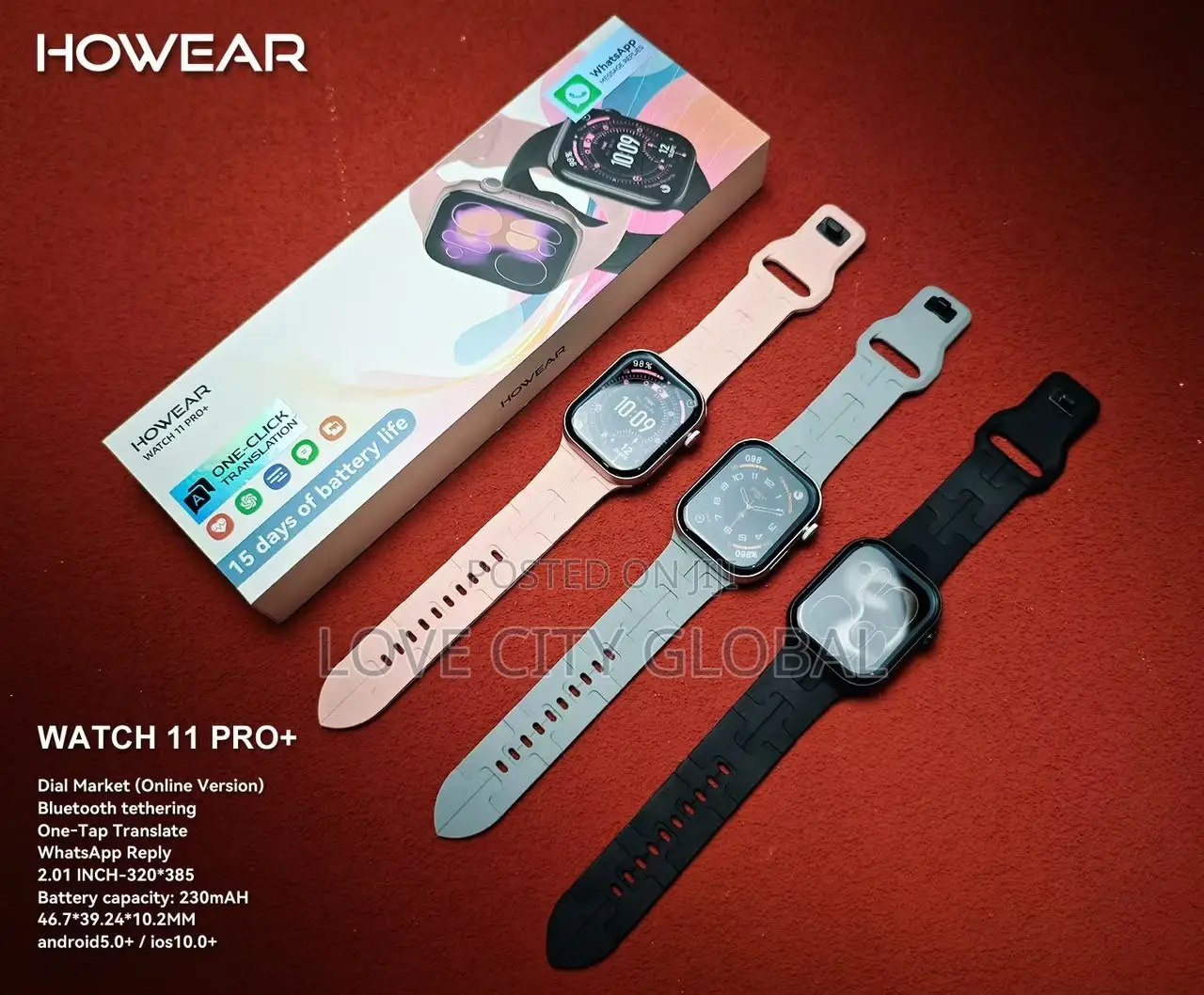 HOWEAR Watch 11 Pro+ Smart Watch HD Bt Call WhatsApp Message Reply
