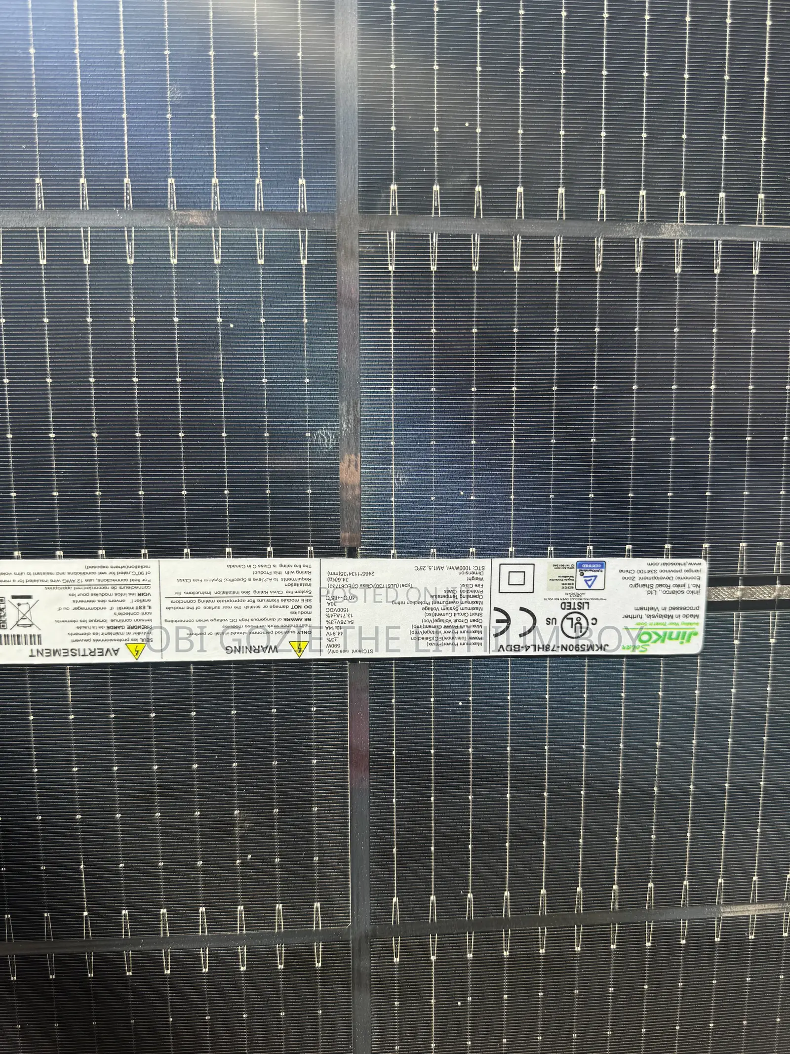 850w Jinko Bifical Solar Panel 0nly Major Distributor in Lagos Alaba