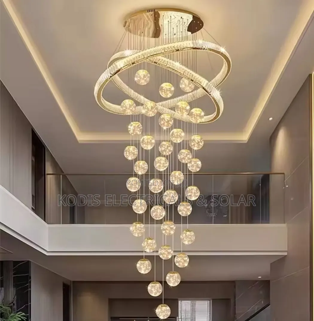 LED Crystal/Bulb Chandelier Lightings for Staircase and Open Parlour