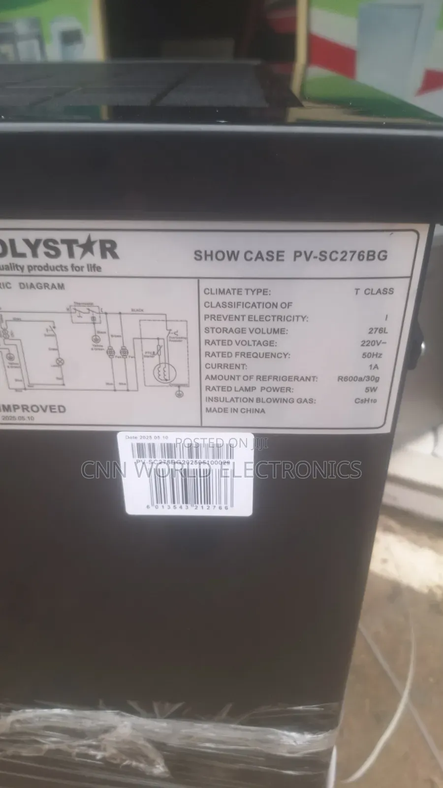 Brand New Polystar 90L Single Door Showcase Bar Fridge Energy Saving