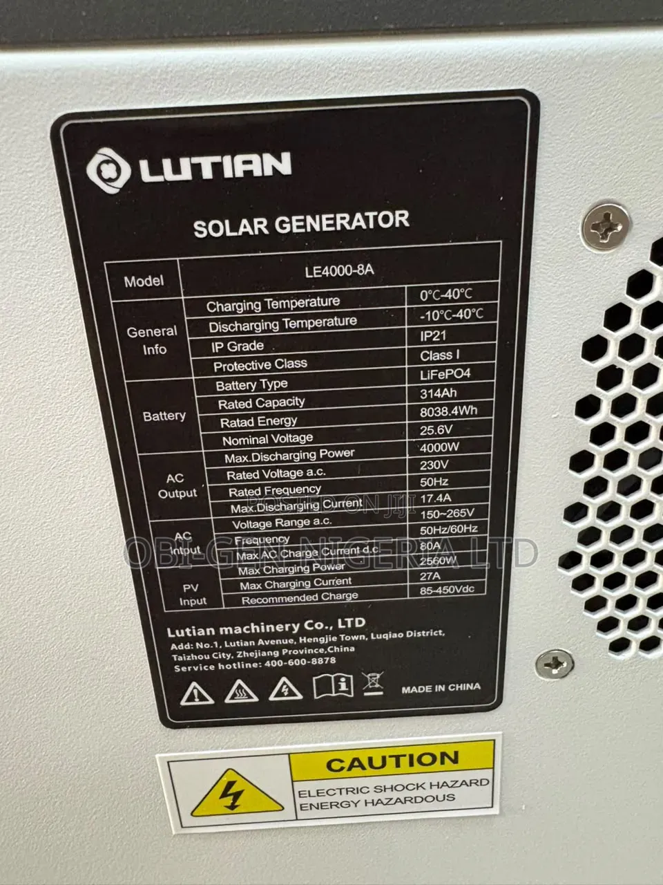 LUTIAN LE4000-8A Power Tank All-in-One Solar Generator 4kva 4000w Set